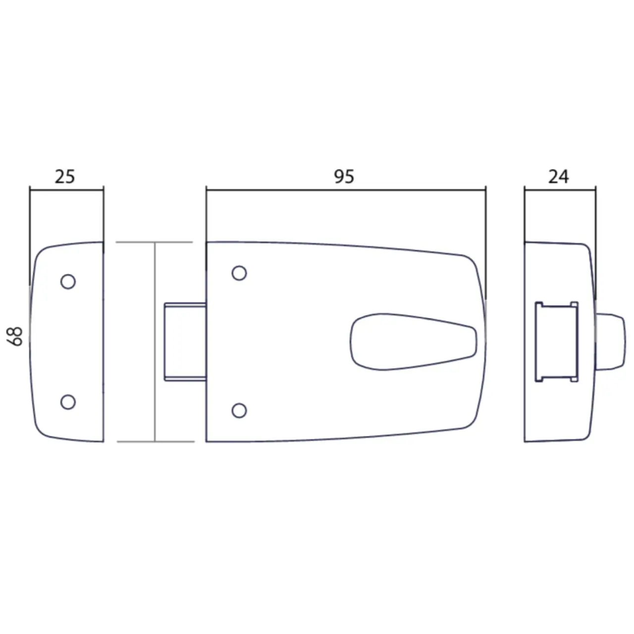 Lockwood 507 Fire Rated Nightlatch - Satin Stainless Steel