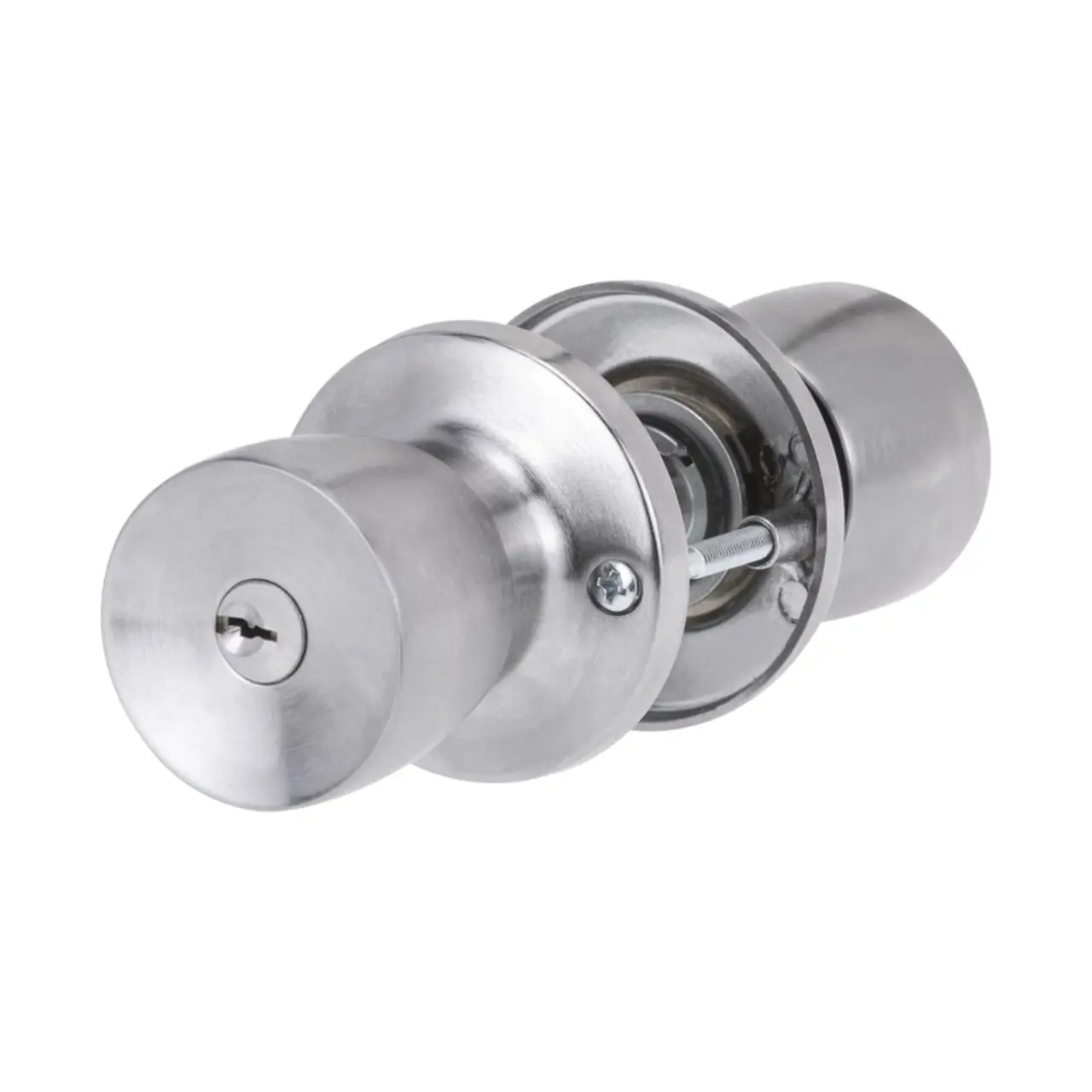 Lockwood 534 Knob Glass Door Lockset – Satin Chrome