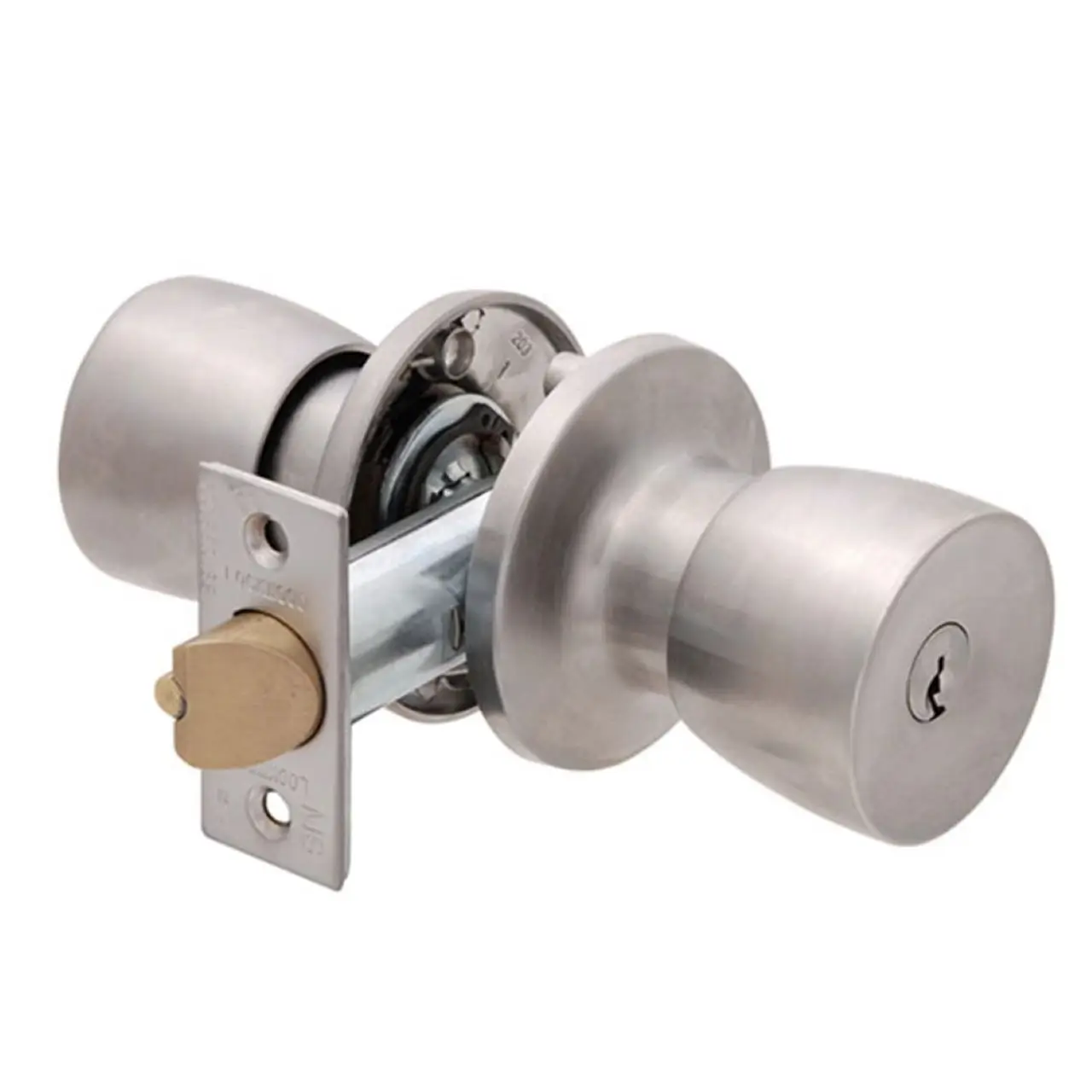 Lockwood 536 Knob Escape Lockset – Satin Chrome