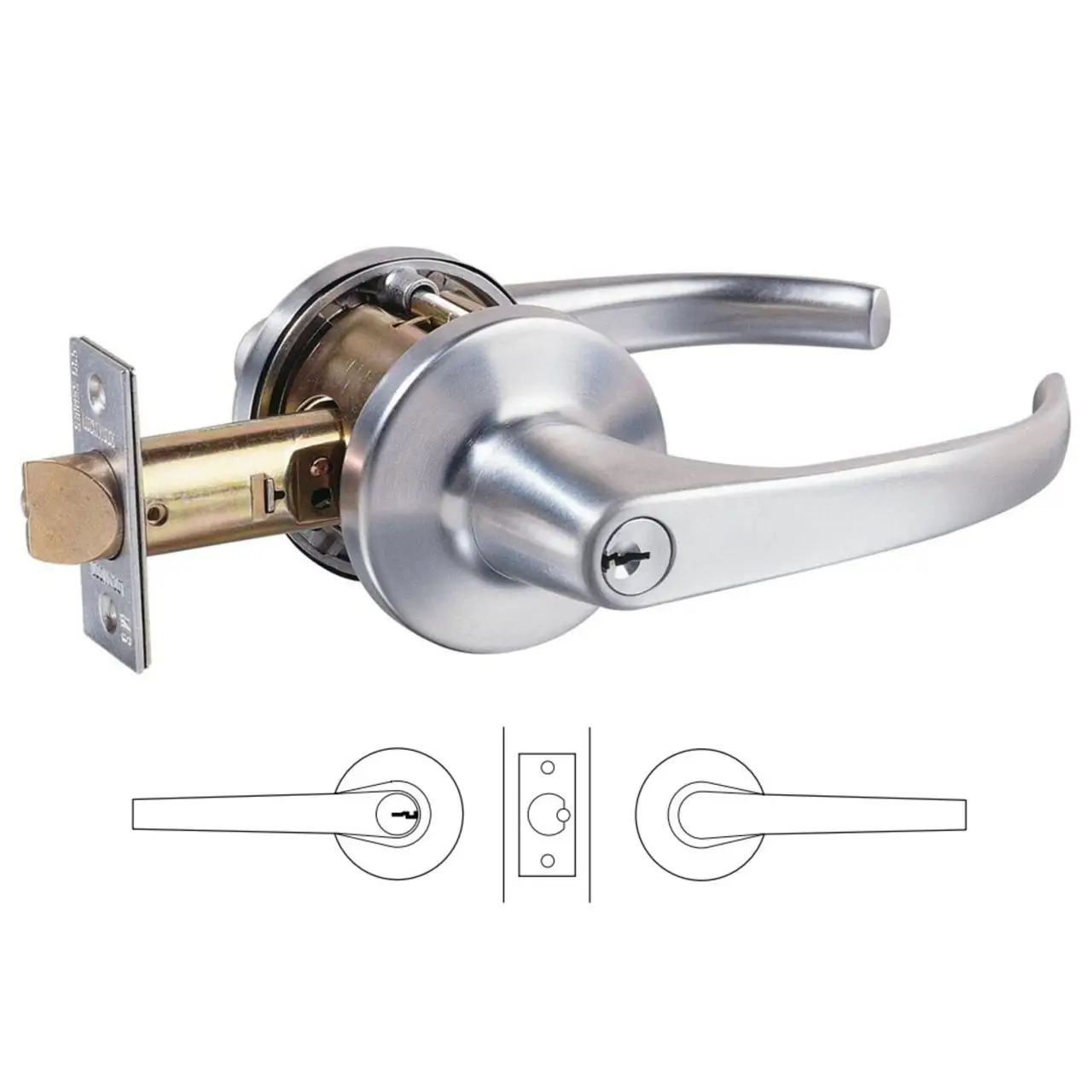 Lockwood 938 Lever Storeroom Lockset – Satin Chrome
